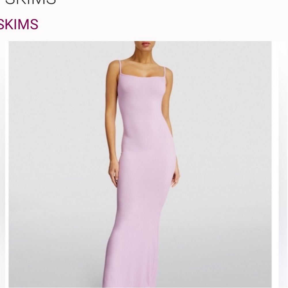 SKIMS Purple Bodycon Maxi Dress Square Neck Sleeveless